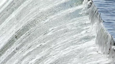 Water Rushing down Dam Super close Stock Footage 52758618