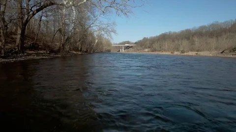 Water rushing down river Stock Footage 72920408