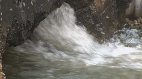 Water rushing during flood Stock Footage 31900898