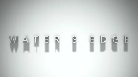 Water s edge 3D title animation with shadows on a white background Video stock 297817737