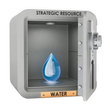 Water safe with strategic resource concept. 3D rendering Stock Illustration