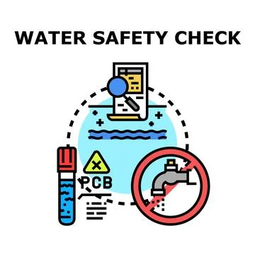 Water safety check quality analysis examining contaminants Stock Illustration