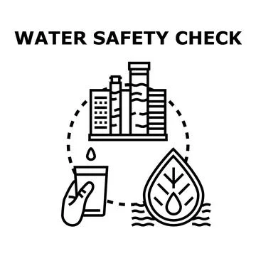Water safety check quality control concept Ilustración de archivo