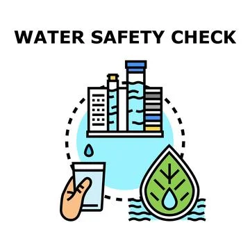 Water safety check quality control concept Ilustración de archivo