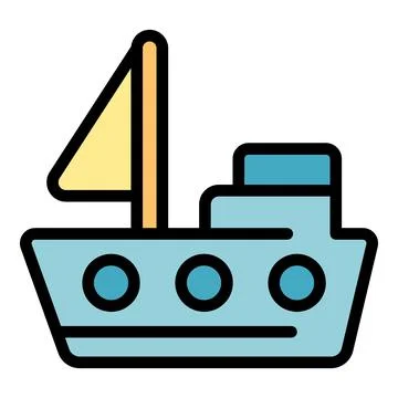 Water safety ship icon vector flat Stock Illustration