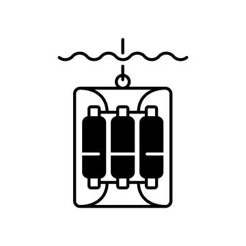 Water sampler black linear icon Stock Illustration