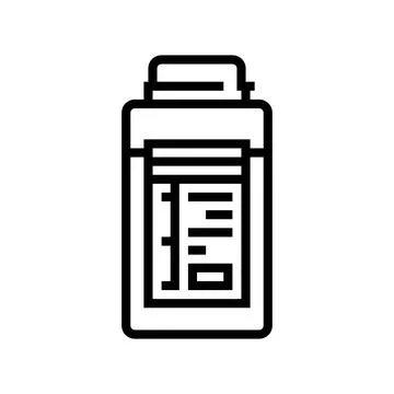 Water sampling bottle world ocean line icon vector illustration 스톡 일러스트