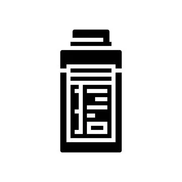 Water sampling bottle world ocean glyph icon vector illustration 스톡 일러스트