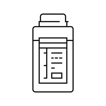 Water sampling bottle world ocean line icon vector illustration Stock Illustration