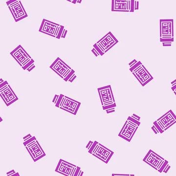 Water sampling bottle world ocean glyph seamless pattern Stock Illustration