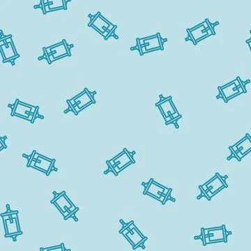 Water sampling bottle world ocean line vector seamless pattern Stock Illustration