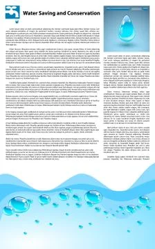 Water Saving and Conservation Template Illustrazione stock