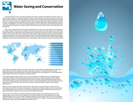 Water Saving and Conservation Template Stock Illustration