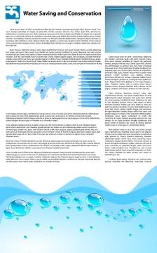 Water Saving and Conservation Template Illustrazione stock
