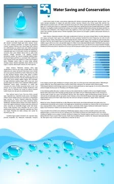 Water Saving and Conservation Template Stock Illustration