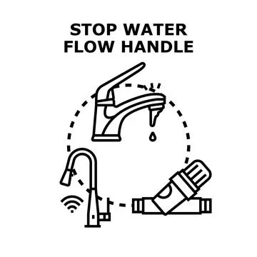 Water saving and smart flow control concept Stock Illustration