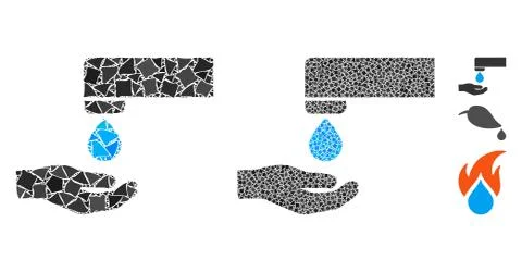 Water saving Composition Icon of Inequal Items Stockillustratie