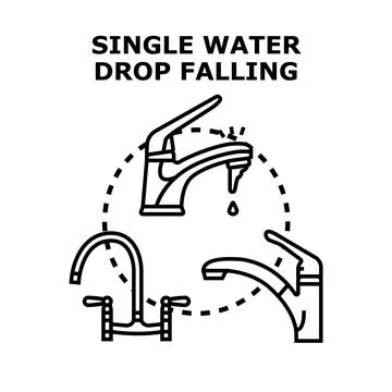 Water saving with dripping faucet vector concept Stock Illustration