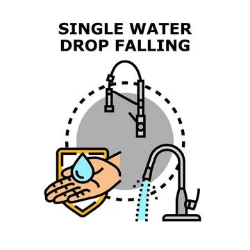 Water saving drop falling protection faucet concept Stock Illustration