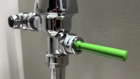 A Water Saving Dual Function Handle over Toilet 1 스톡 동영상 323134349