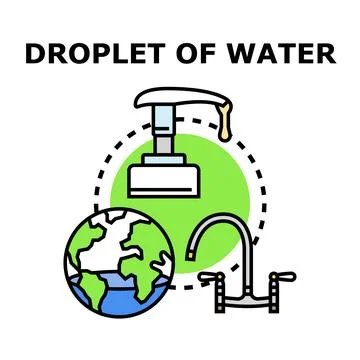 Water saving earth globe with soap dispenser and tap Stock Illustration