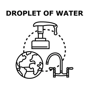 Water saving earth globe with soap dispenser and tap Stock Illustration
