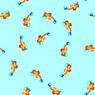 Water saving technology isometric icon seamless pattern Stock Illustration