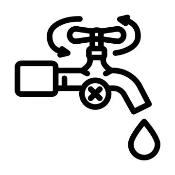 Water saving technology line icon vector illustration 스톡 일러스트