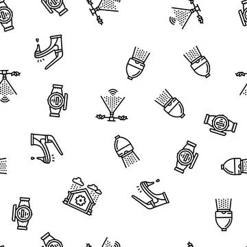 Water saving world drop planet seamless pattern vector イラスト素材