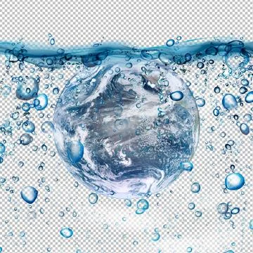 Water scarcity concept on earth. Elements of this image furnished by NASA. Stock Illustration