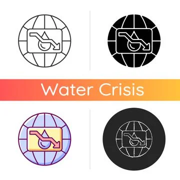 Water scarcity icon 库存插图