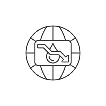 Water scarcity linear icon 库存插图
