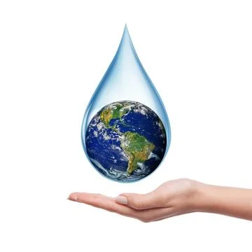 Water scarcity in the world concept. Elements of this image furnished by NASA. Stock Illustration