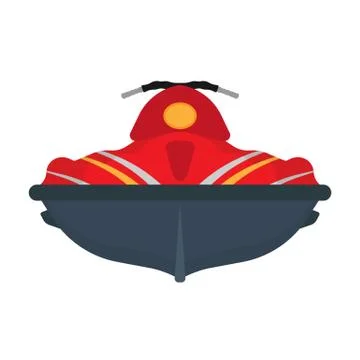 Water scooter front view vector icon sea element. Fast sea sport jet summer.  Stock Illustration
