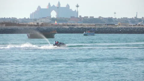 Water scooter with two people Stock Footage 86942005
