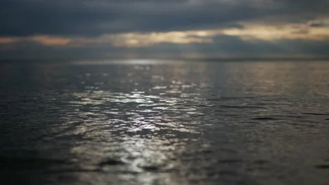Water sea surface in the evening glow Stock Footage 136669892