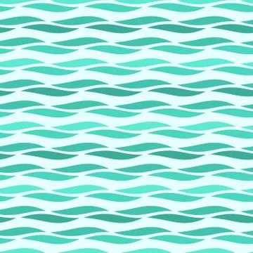 Water sea waves seamless pattern. Vector illustration. Stock Illustration