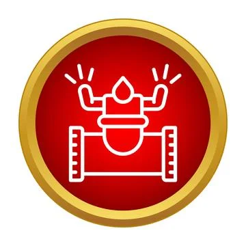 Water sensor detecting pipe leakage line icon Stock Illustration