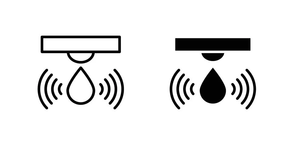 Water sensor icon set modern line and solid style collection. Stock Illustration