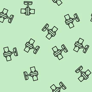 Water sensor line vector seamless pattern black Illustrazione stock