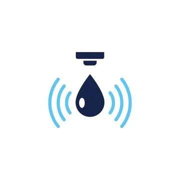 Water sensor vector icon. Water flow drop control sensor logo design isolated Stockillustratie