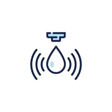 Water sensor vector icon. Water flow drop control sensor logo design isolated Stockillustratie