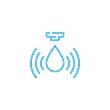 Water sensor vector icon. Water flow drop control sensor logo design isolated Stock Illustration