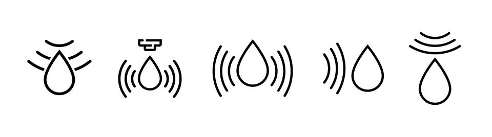 Water sensor vector icon. Water flow drop control sensor logo design isolated Stock Illustration