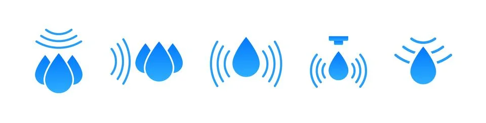 Water sensor vector icon. Water flow drop control sensor logo design isolated Stockillustratie