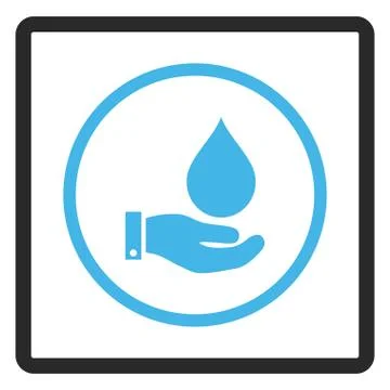 Water Service Framed Vector Icon 库存插图