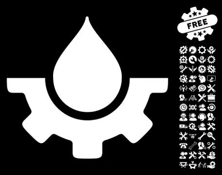 Water Service Vector Icon With Tools Bonus イラスト素材