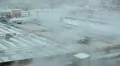 Water sewage treatment factory covered with snow HD Footage