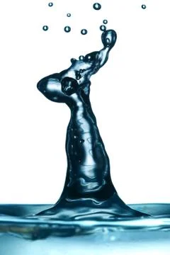 Water shapes on a pristine white background,creating a visually captivating and 스톡 사진