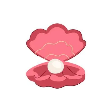 Water shell pearl cartoon vector illustration 스톡 일러스트